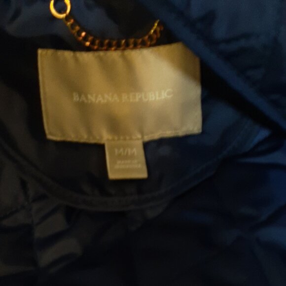 Banana Republic Blue Quilted Coat Size M - Picture 8 of 8